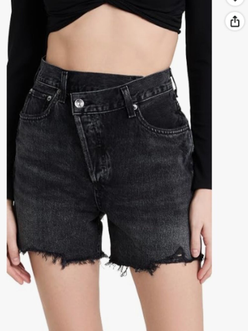 AGOLDE Criss-Cross High-Rise Denim Shorts in Hitchhike size 24 - Picture 1 of 5
